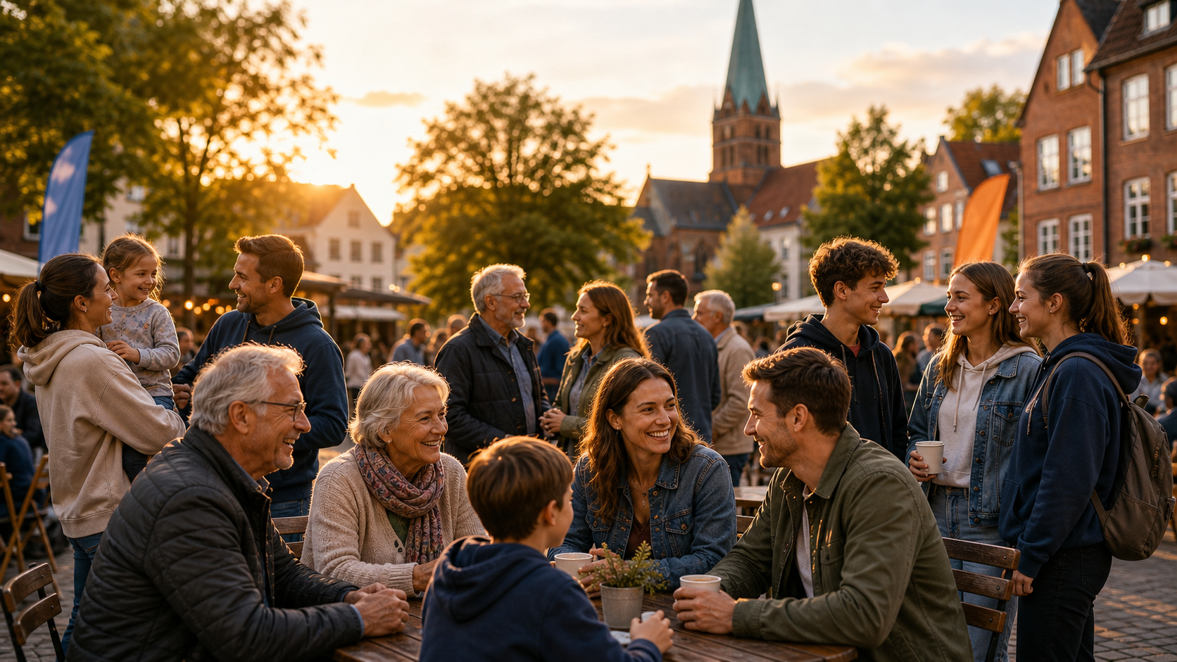 Menschen aus der Stadt als Wir.Hier Publikum